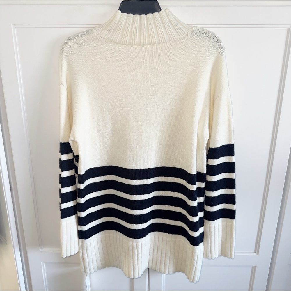 NWT Commense Miss Paris Mock Neck Stripe Sweater Black/White Women's Sweater XS - Picture 4 of 13